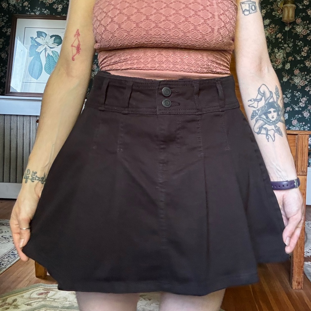 Pleated Black Mini Skirt
